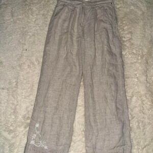 NWOT Roller Rabbit Ivory Linen‎ Pants Size 4 28" Inseam